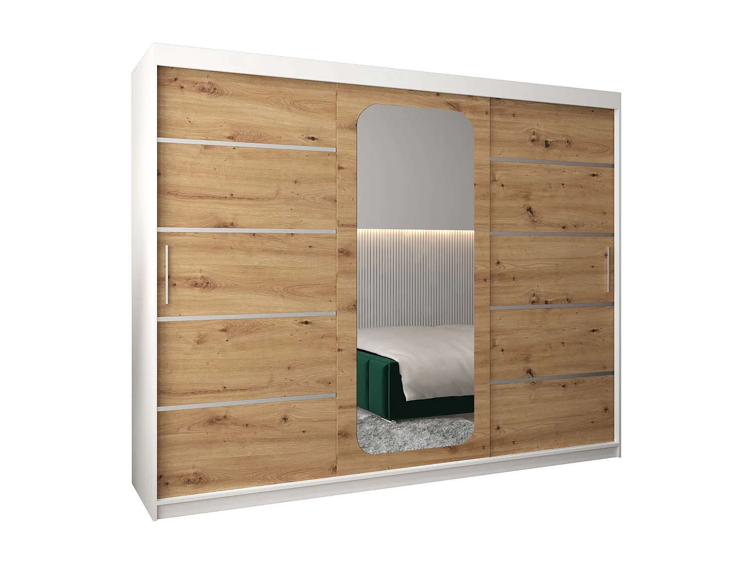 ARMADIO PROMO V2 AD ANTE SCORREVOLI 200/250/62 3 porte (Bianco/Artisan)