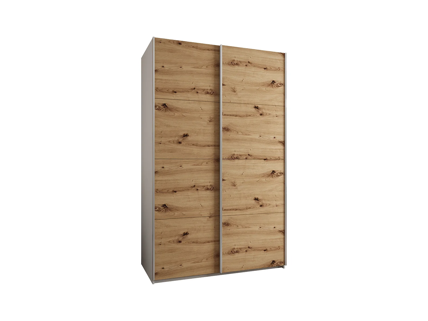 SCHWEBETÜRENSCHRANK Lux 1 245,5/160/64 (Weiß/Artisan/Silber)