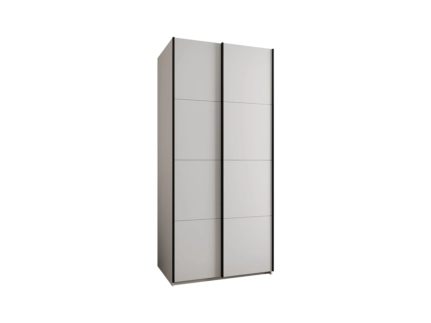 Armoire Lux 1 245,5/110/64 (Blanc/Blanc/Noir)