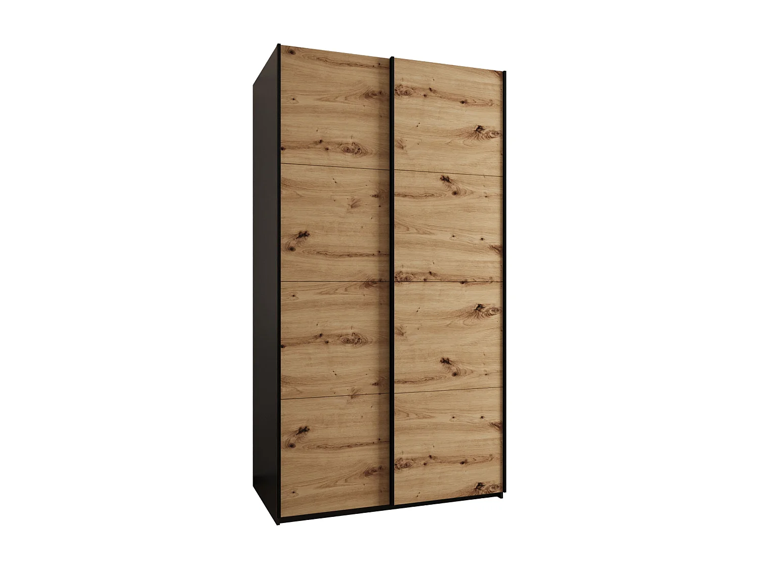 Armoire Lux 1 245,5/130/64 (Noir/Artisan/Noir)