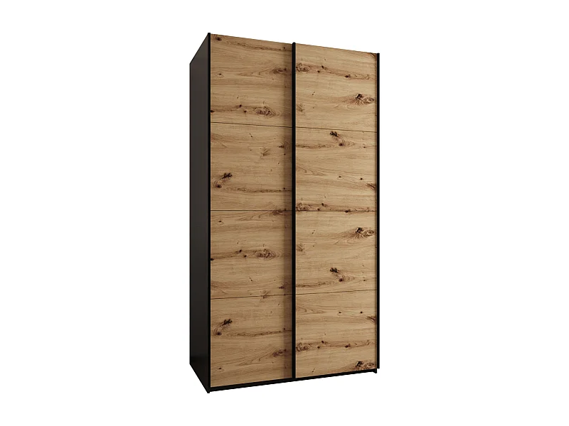 Armoire Lux 1 245,5/130/64 (Noir/Artisan/Noir)