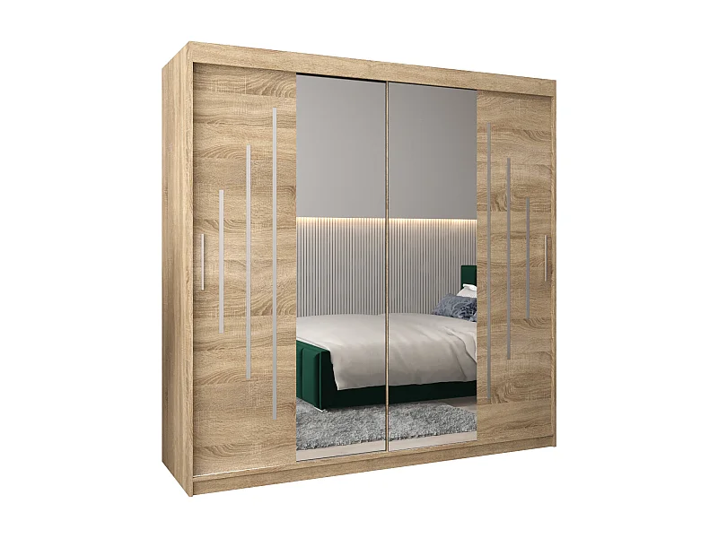 SCHWEBETÜRENSCHRANK YORK 1 200/200/62 2-türig (Sonoma/Sonoma)