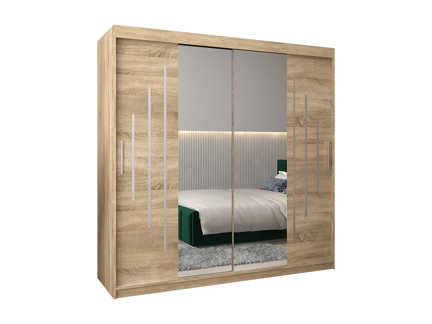 ARMOIRE YORK 1 À PORTES COULISSANTES 200/200/62 2 Portes (Sonoma/Sonoma)