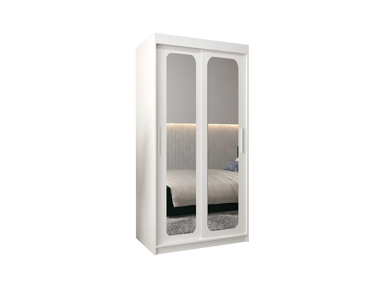 PROMO T3 KLEDINGKAST MET SCHUIFDEUREN 200/100/62 2 deuren (wit/wit)