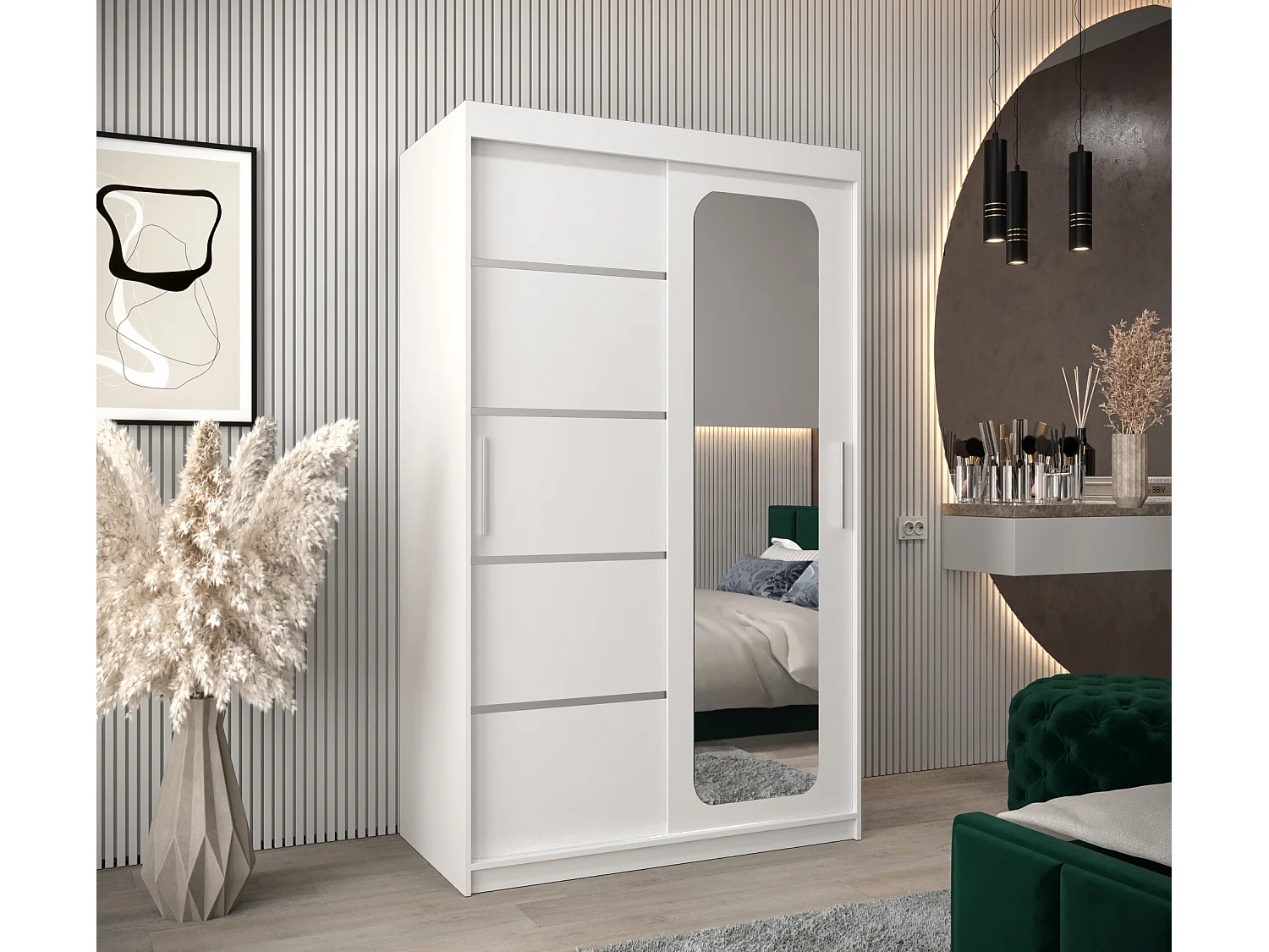 ARMADIO PROMO V2 AD ANTE SCORREVOLI 200/120/62 2 porte (Bianco/Bianco)