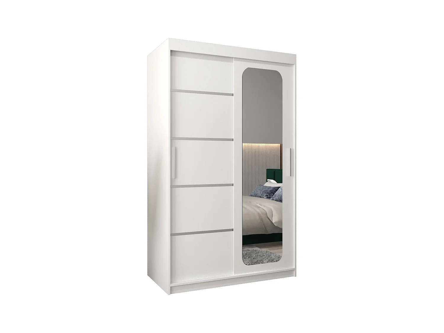 SCHWEBETÜRENSCHRANK PROMO V2 200/120/62 2-türig (Weiß/Weiß)