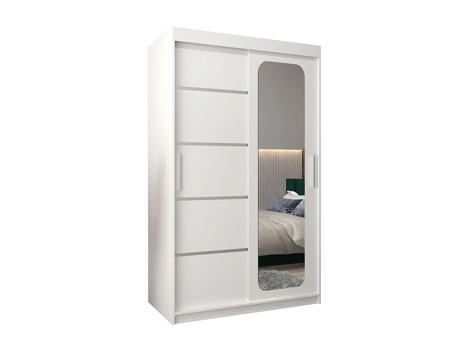 ARMOIRE PROMO V2 À PORTES COULISSANTES 200/120/62 2 Portes (Blanc/Blanc)