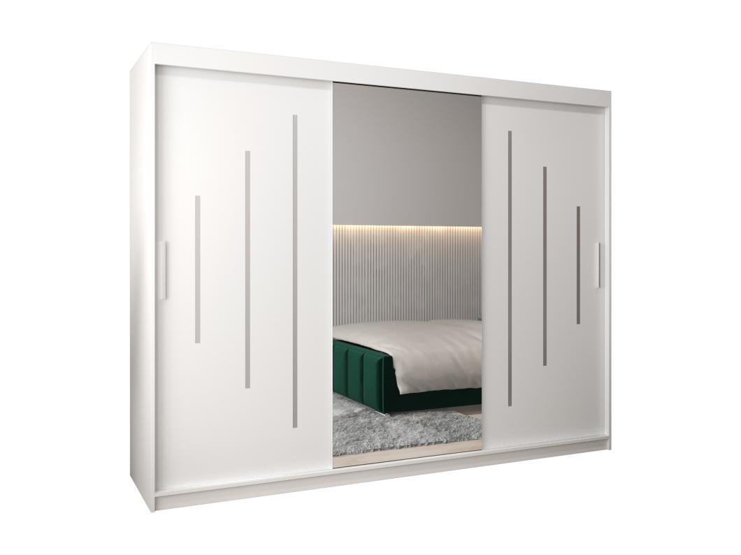 ARMADIO YORK 1 AD ANTE SCORREVOLI 200/250/62 3 porte (Bianco/Bianco)