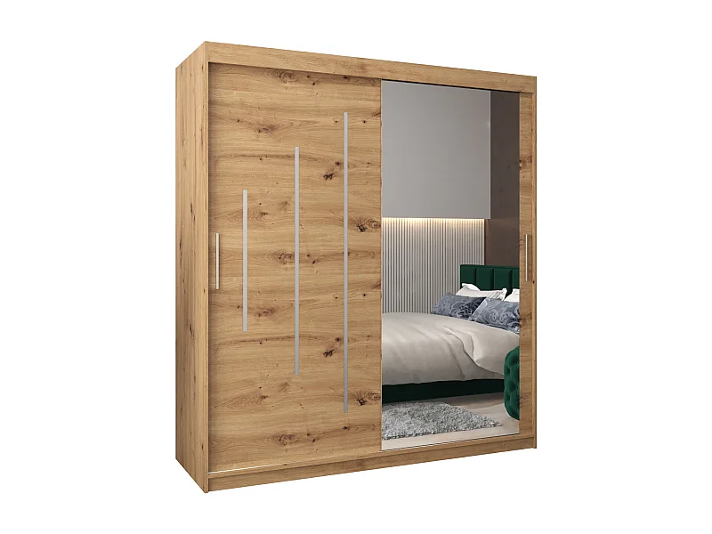 ARMOIRE YORK 2 À PORTES COULISSANTES 200/180/62 2 Portes (Artisan/Artisan)