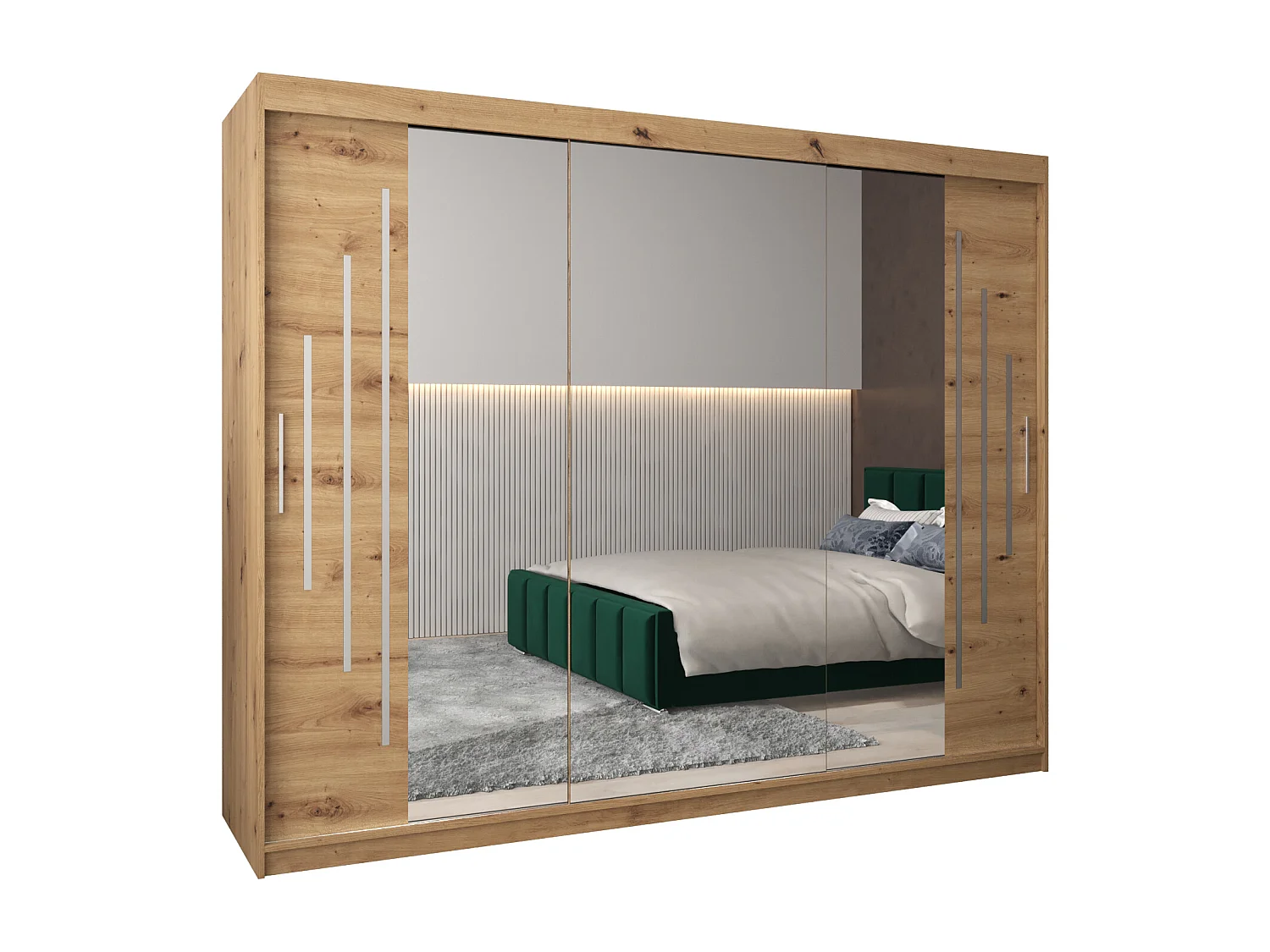 SCHWEBETÜRENSCHRANK YORK 2 200/250/62 3-türig (Artisan/Artisan)