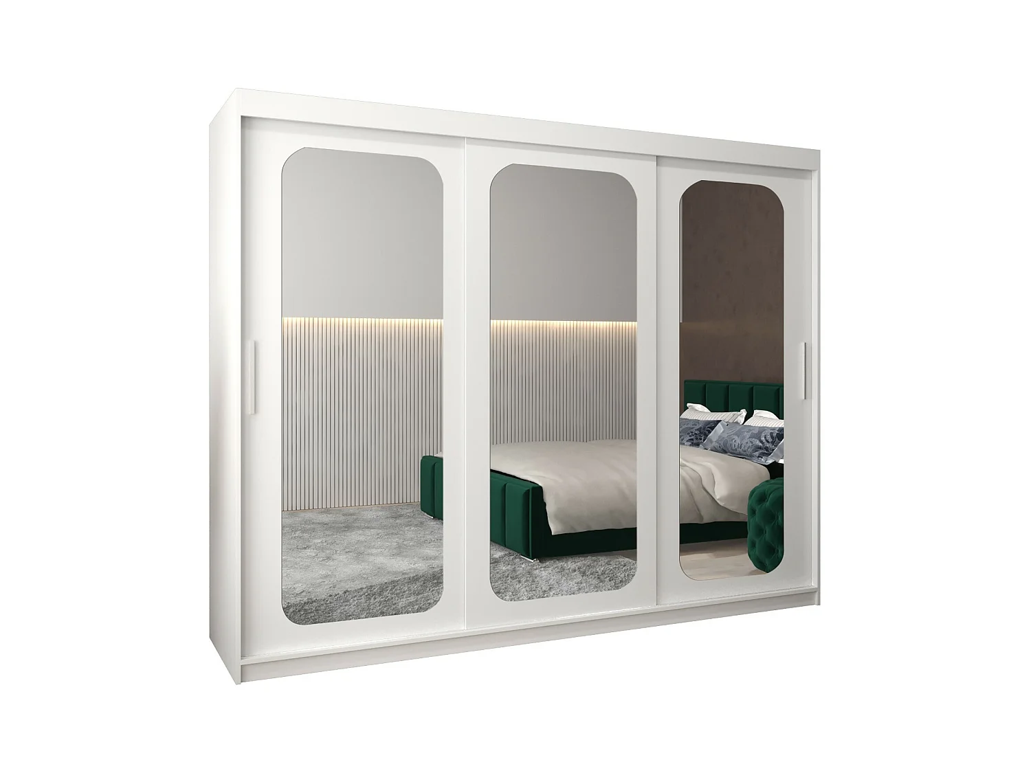 PROMO T3 KLEDINGKAST MET SCHUIFDEUREN 200/250/62 3 deuren (wit/wit)