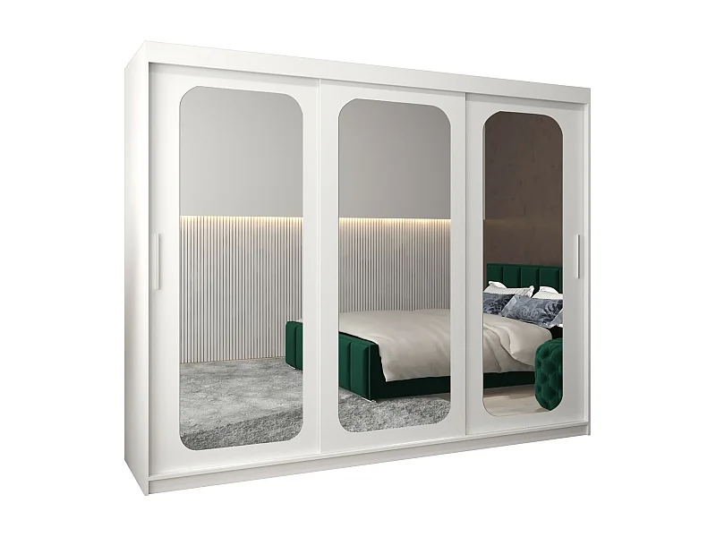 PROMO T3 KLEDINGKAST MET SCHUIFDEUREN 200/250/62 3 deuren (wit/wit)