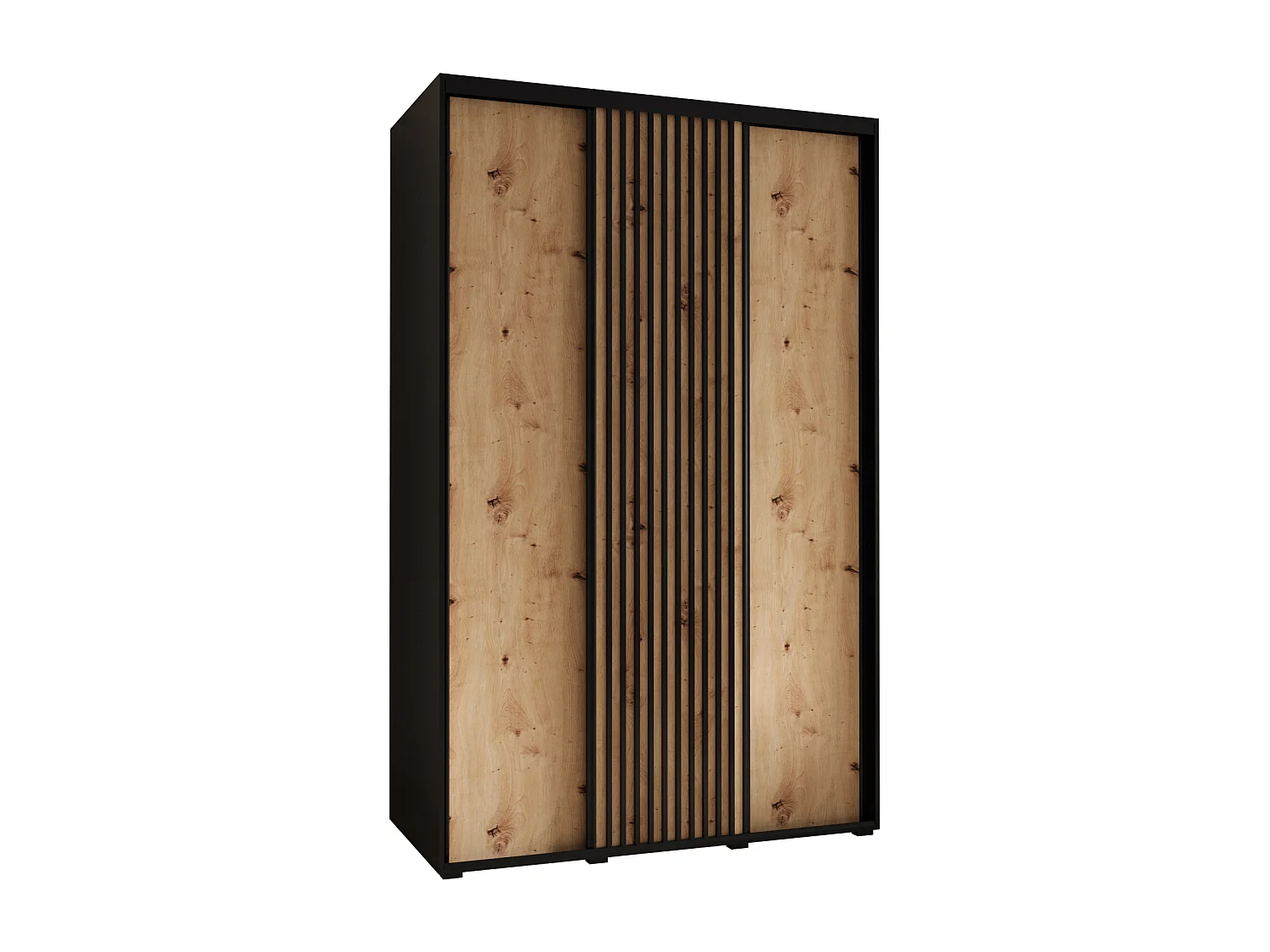 ARMARIO SAPPORO 1 DE PUERTAS CORREDERAS 205,2/150/45 3 puertas (negro/artisan)