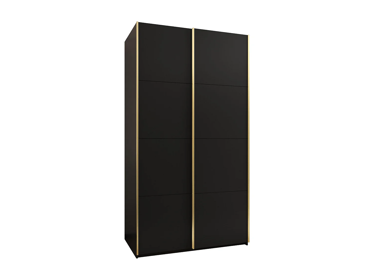 SCHWEBETÜRENSCHRANK Lux 1 245,5/130/64 (Schwarz/Schwarz/Gold)