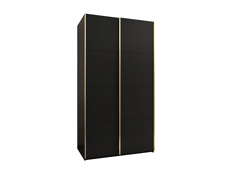 Armoire Lux 1 245,5/130/64 (Noir/Noir/Or)