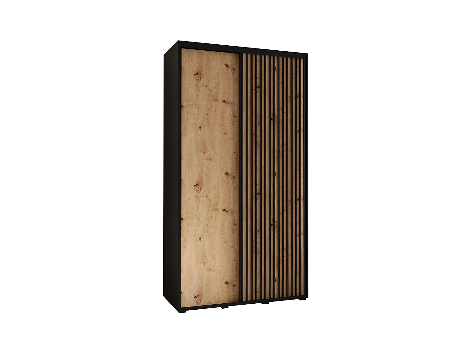 SCHWEBETÜRENSCHRANK SAPPORO 1 205,2/140/60 2-türig (Schwarz/Artisan)
