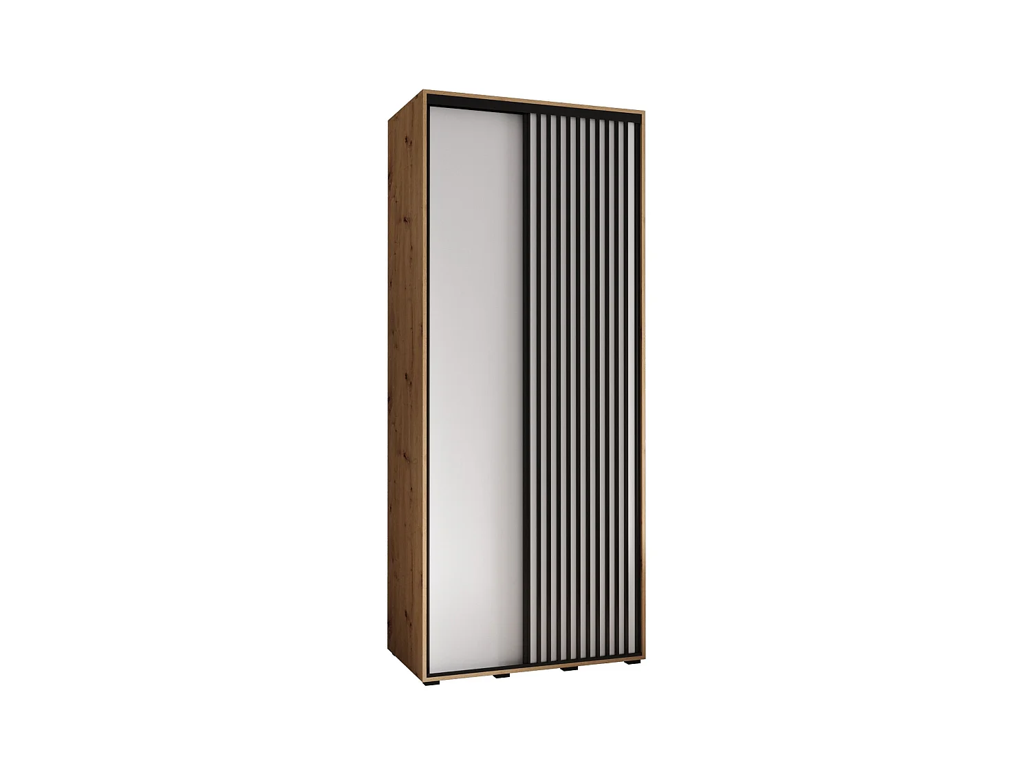 SCHWEBETÜRENSCHRANK LANKO 1 235,2/100/45 2-türig (Artisan/Weiß)