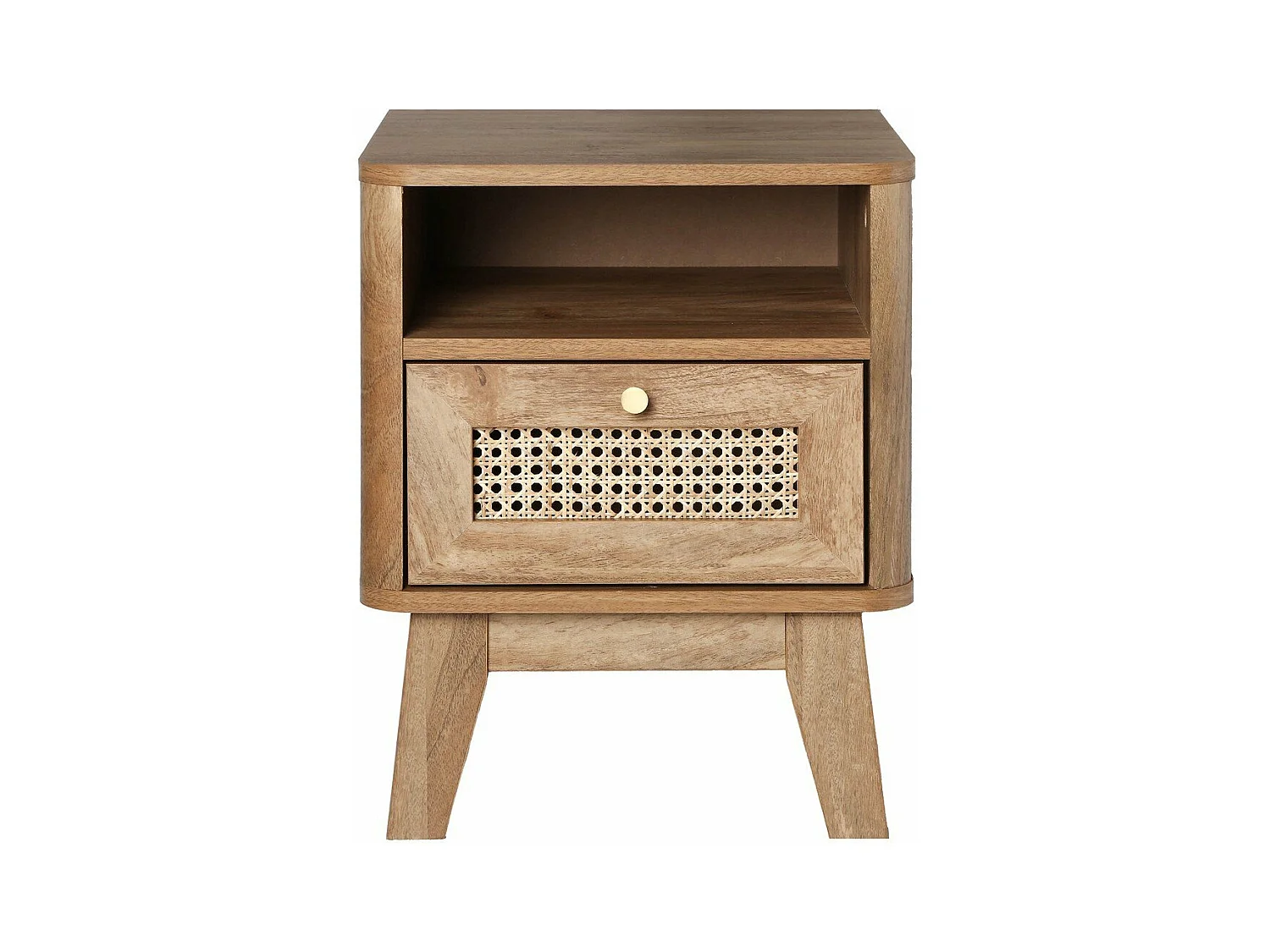 Chevet 1 Tiroir Façade Rotin et 1 Niche  L39 cm - PALMO