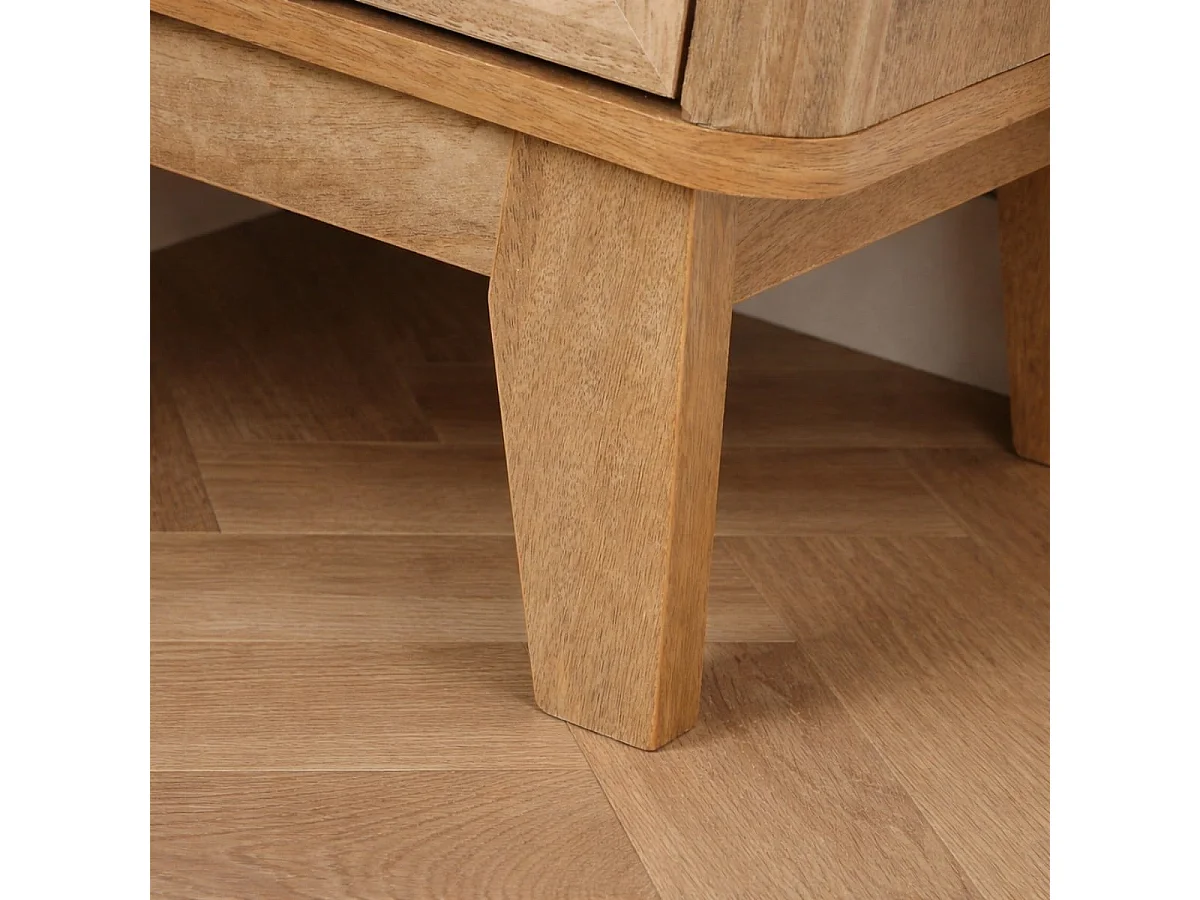 Comodino 1 Cassetto con Fronte in Rattan e 1 Nicchia L39 cm - PALMO