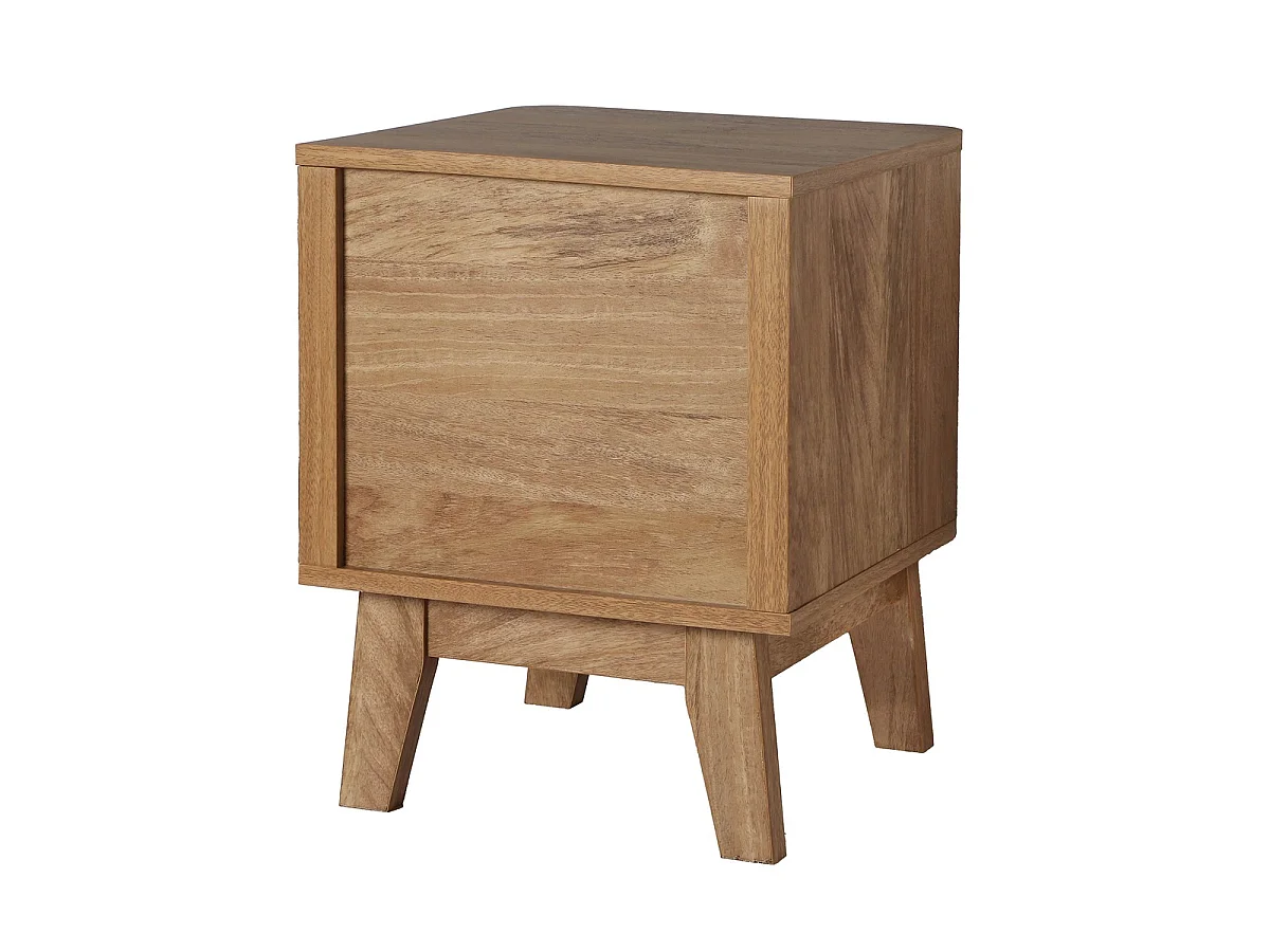 Chevet 1 Tiroir Façade Rotin et 1 Niche  L39 cm - PALMO