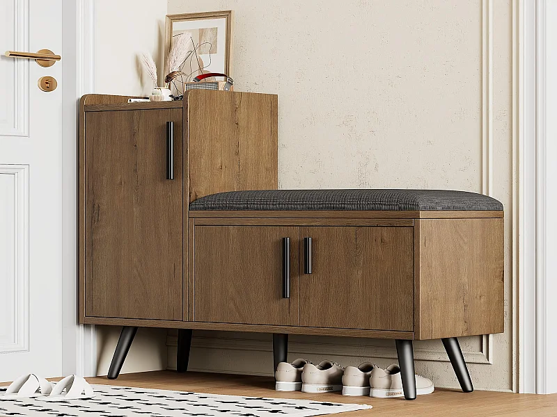 Sapateira - com banco e 3 portas - Natural