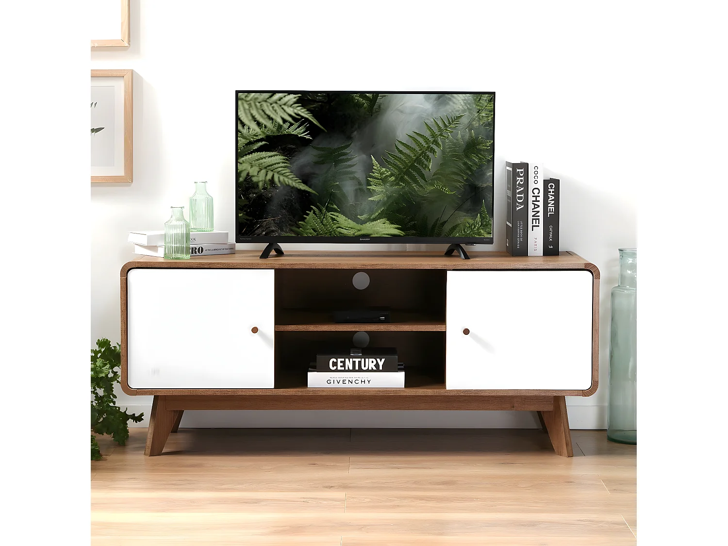 TV-Möbel 2 Türen und 2 Fächer L128,5 cm - ALBURA