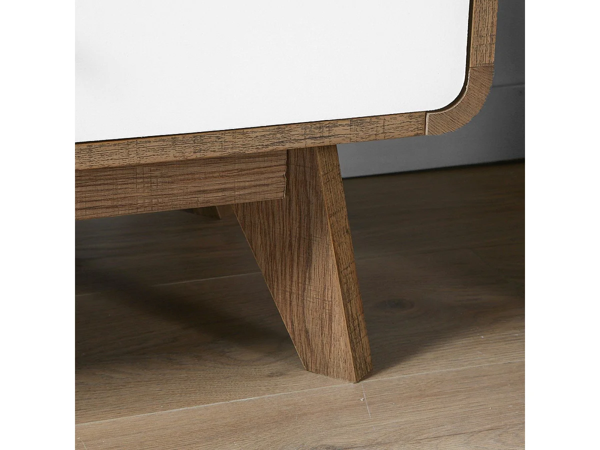 Meuble TV 2 Portes et 2 Niches L129 cm - ALBURA