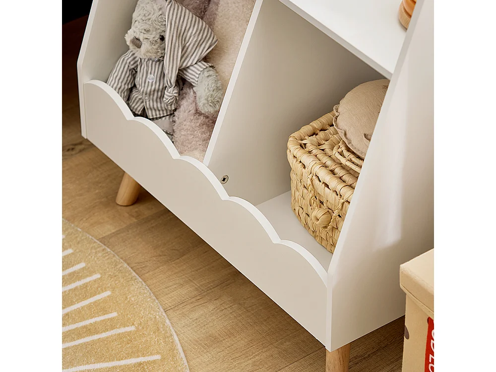 SoBuy KMB100-K-W Bibliothèque Enfant, Étagère à Livres, Étagère de Rangement Jouets pour Enfants,  2 Compartiments Ouverts