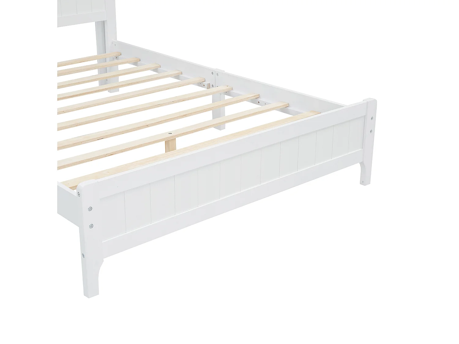 Tweepersoonsbed 140x200cm met LED - hout en MDF - Wit