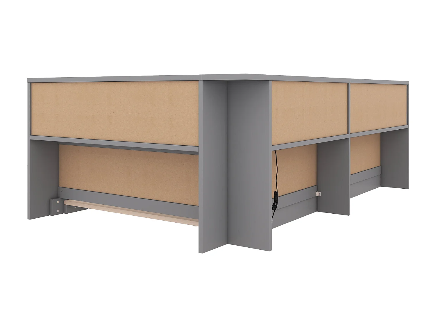 Tagesbett 90 x 200 cm – mit USB-Anschlüssen und Stauraum – Grau