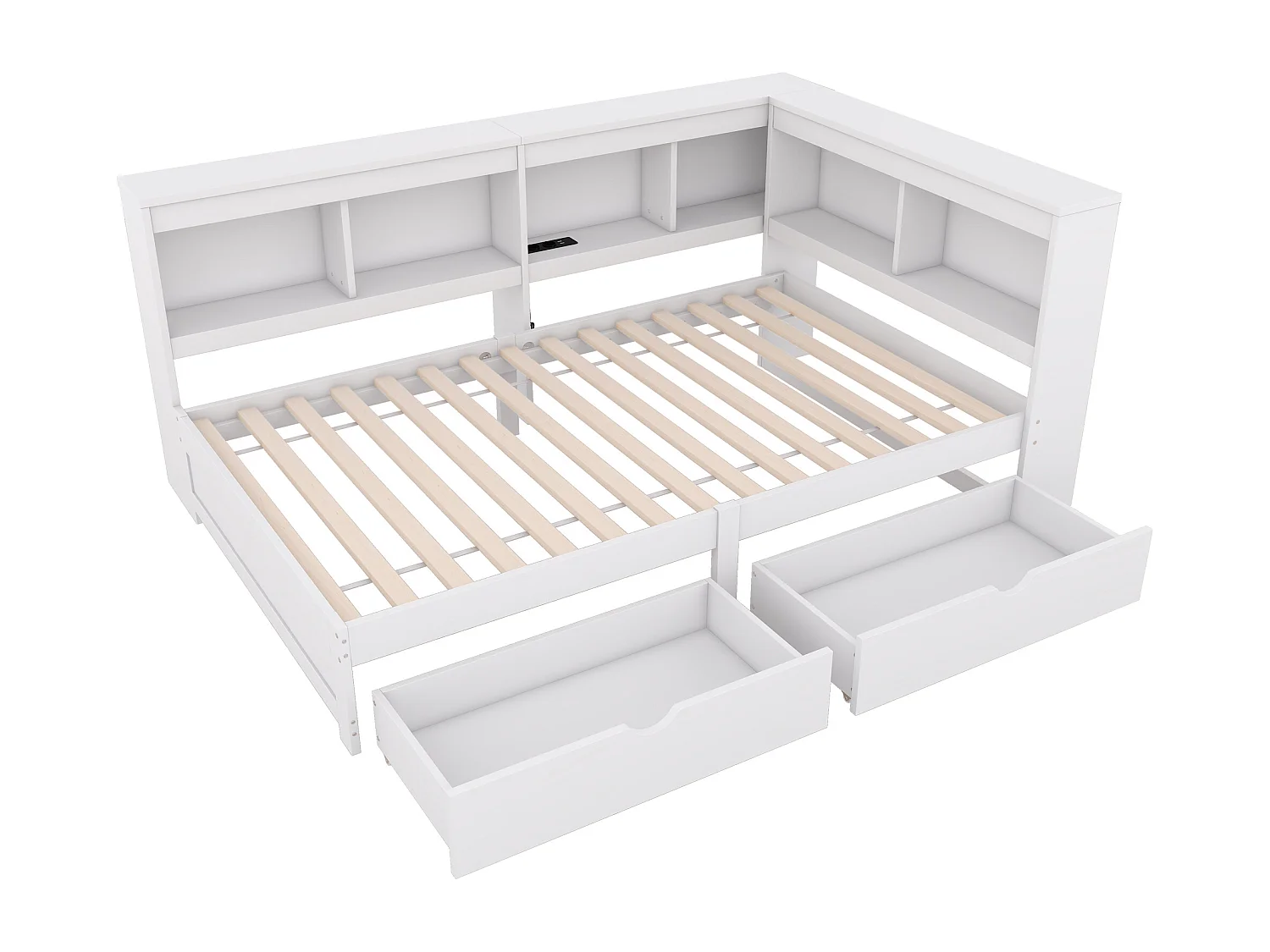 Espreguiçadeira 90x200cm - com portas USB e arrumação - Branco