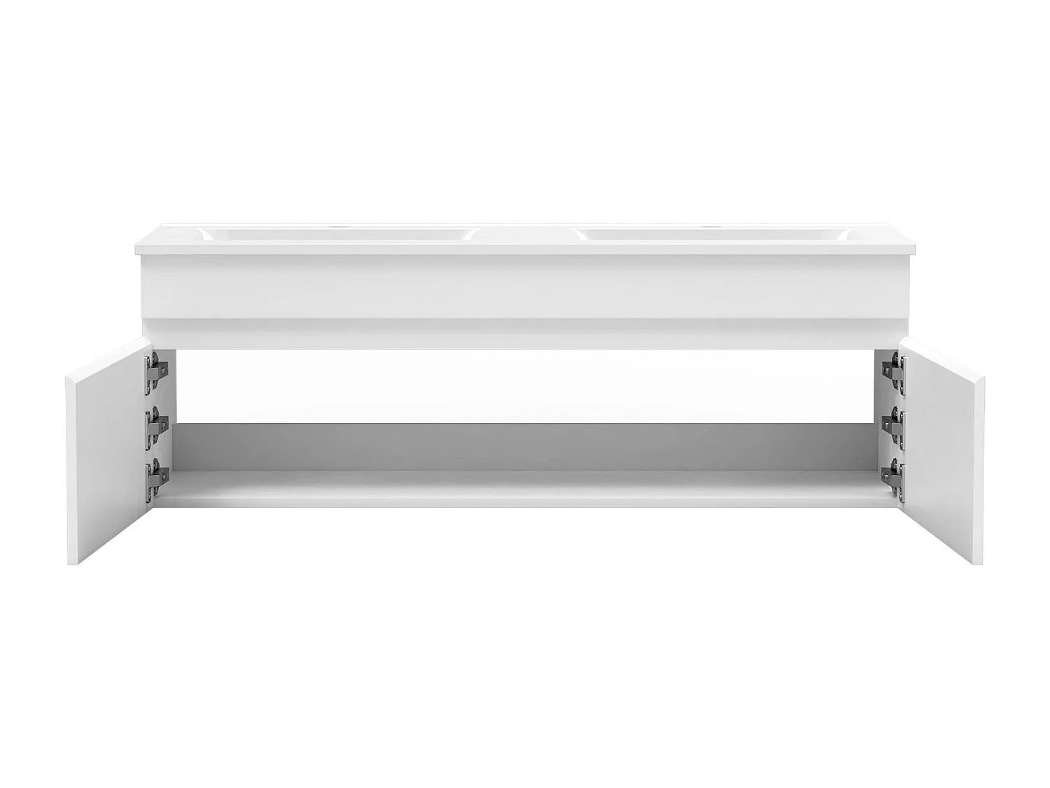 Ensemble meuble Salle de Bain 120cm double vasque avec colonne + miroir lumineux dimmable blanc