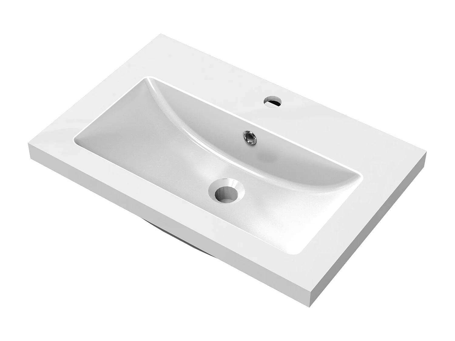 AICA Badezimmermöbel 60 cm Mineralguss waschbecken mit unterschrank -Dunkelgrau Matt Standschrank - KANY