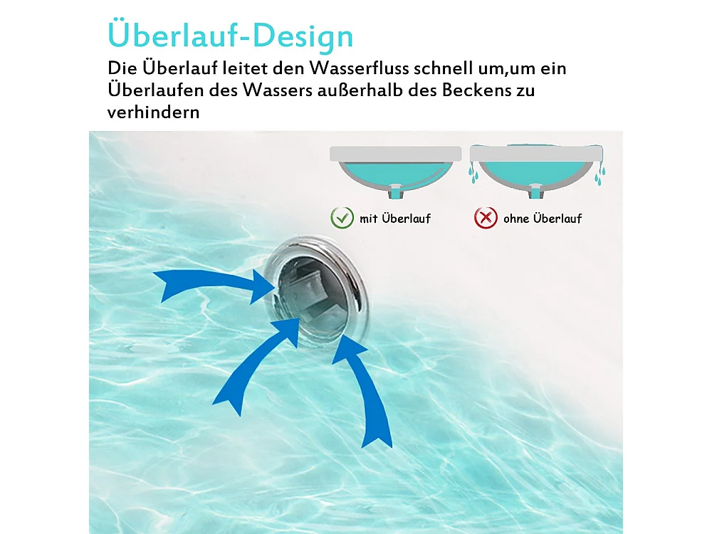 AICA Badezimmerschrank hängend 50cm Mineralguss waschbecken mit Unterschrank - Eiche & Weiß - SEMAL