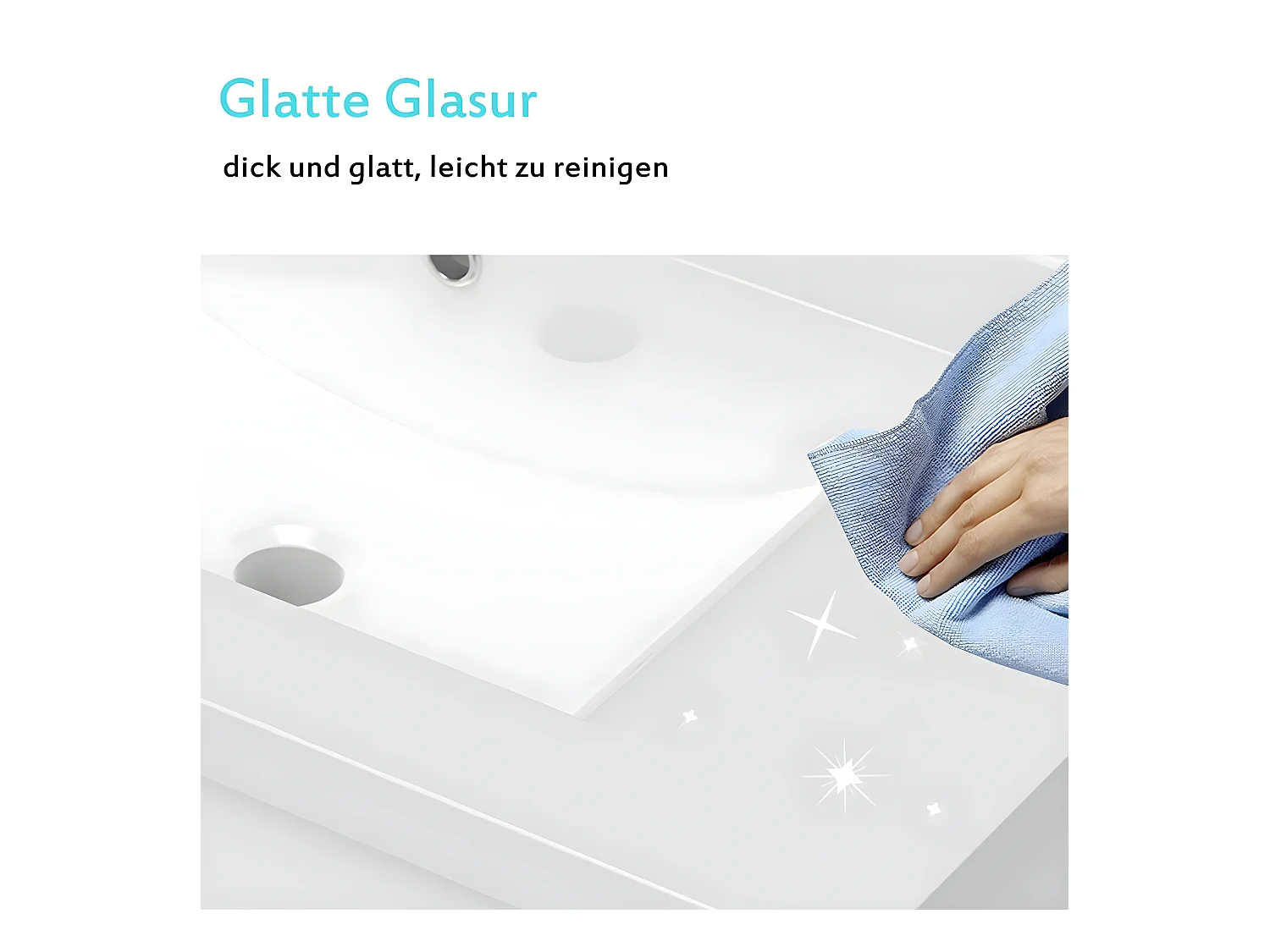 AICA Badezimmerschränke 80cm Mineralguss Waschtisch mit Unterschrank - Dunkelgrau Matt Hängeschrank - MARO