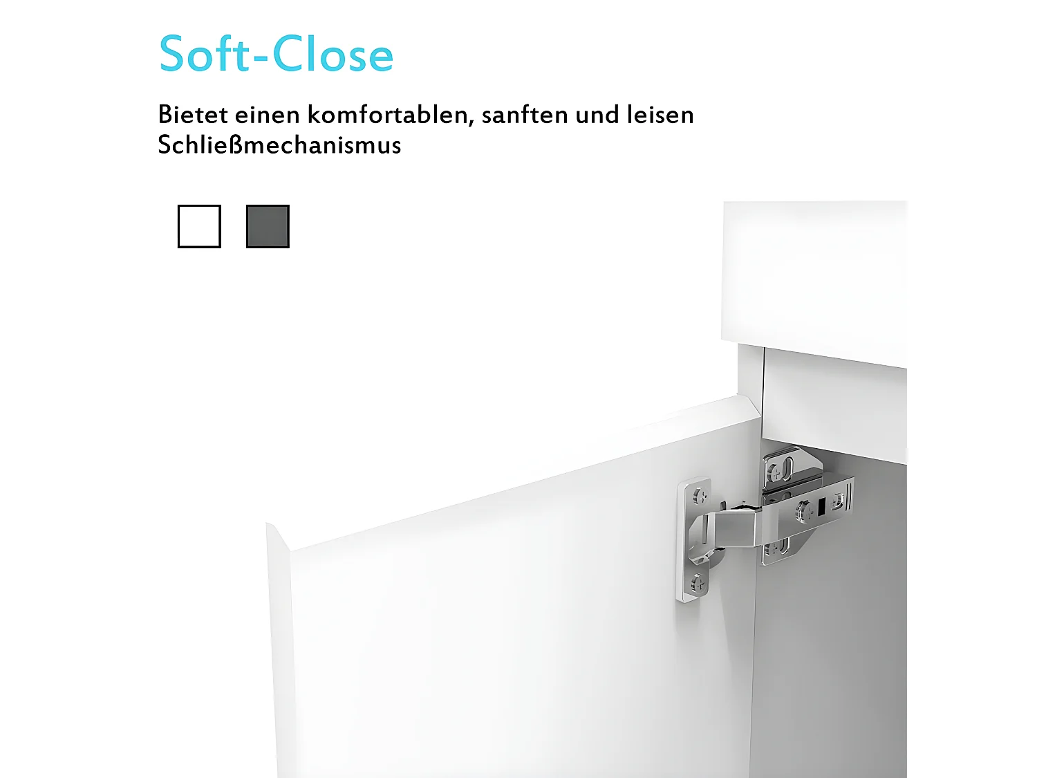 AICA Badezimmermöbel 50 cm Keramik waschbecken mit unterschrank -Weiß Matt Standschrank - KANY