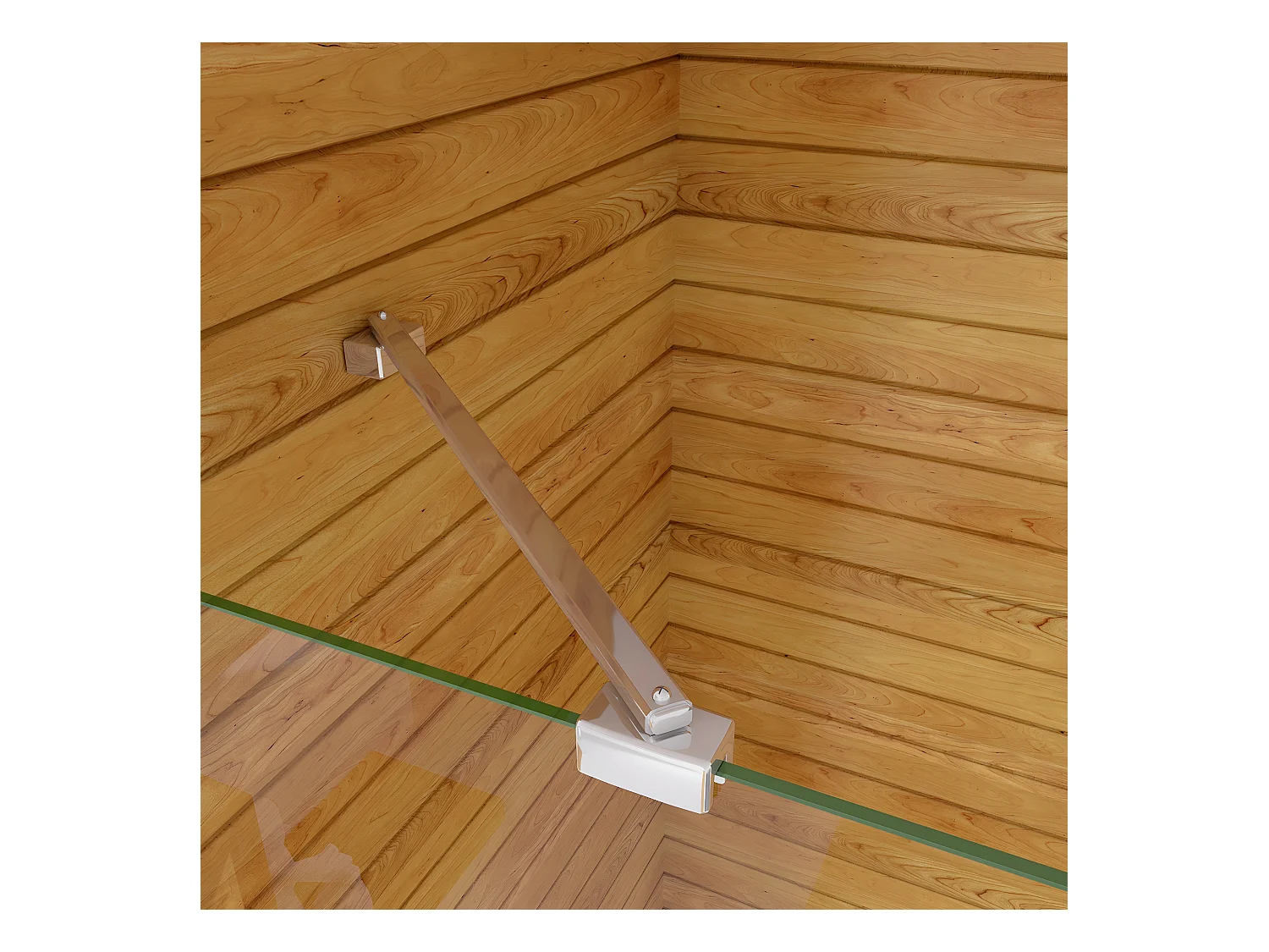 Box Doccia Angolare da Doppio Walk In (90+60)x190cm in Vetro Temperato 6 mm Anticalcare Multi Fasce Satinate 2 Barre Stabilizzatrici 45cm Cromo Lucido