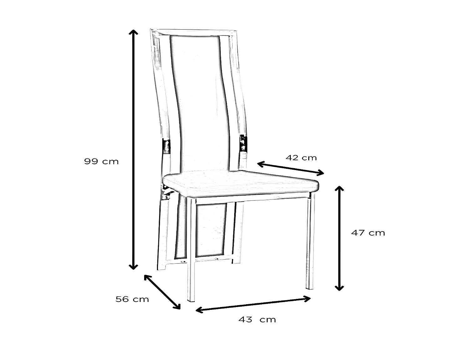 CHAISE DANA SIMILI NOIR x6