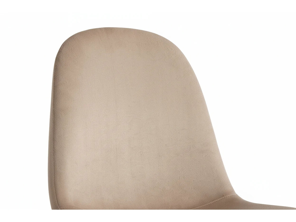 Lot de 4 Chaises Scandinaves Velours Taupe Pieds Chrome 43,5x40x87cm