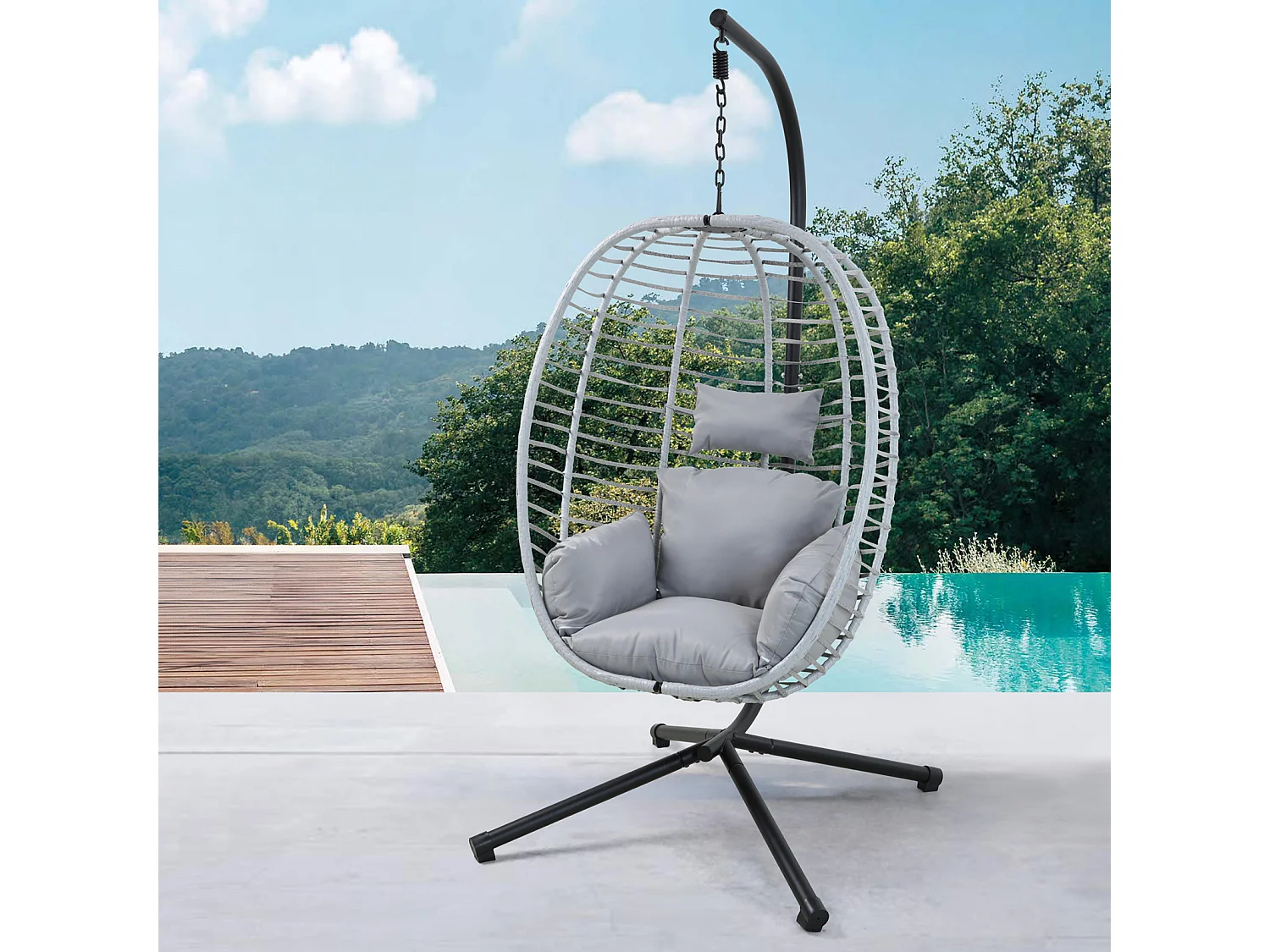 fauteuil suspendu avec cadre