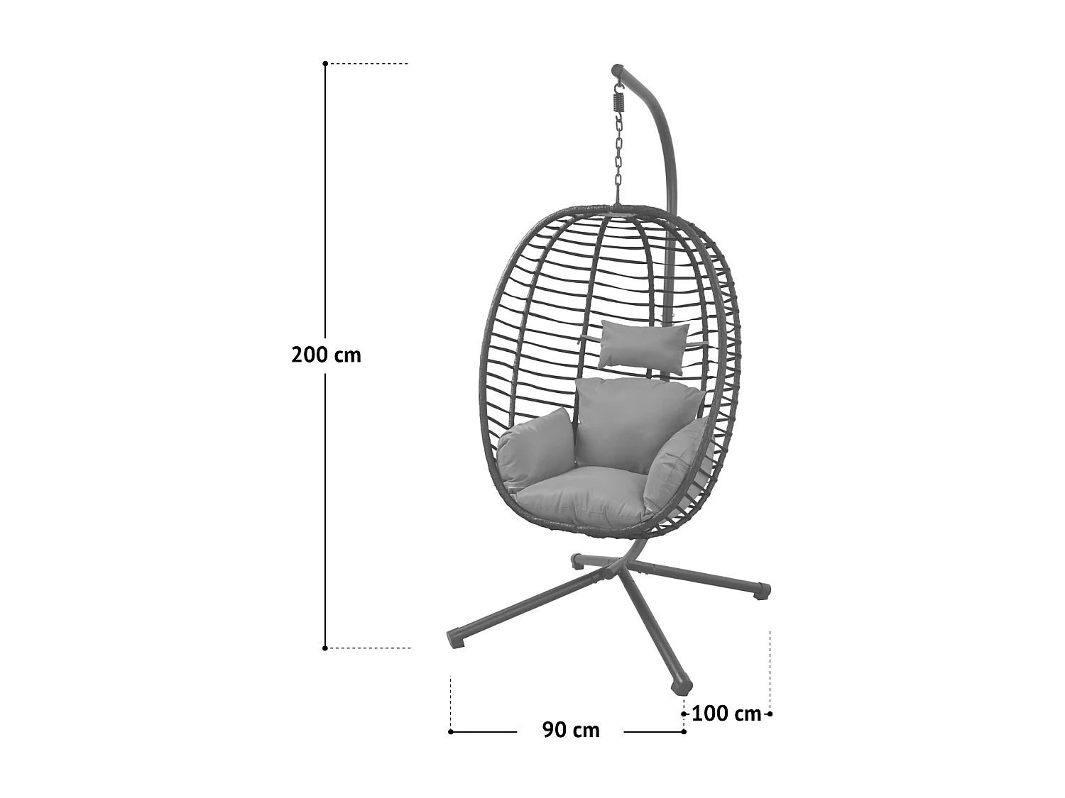 fauteuil suspendu avec cadre