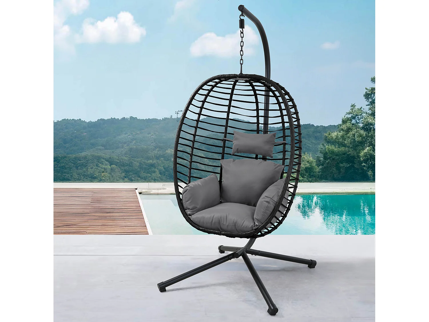 fauteuil suspendu avec cadre