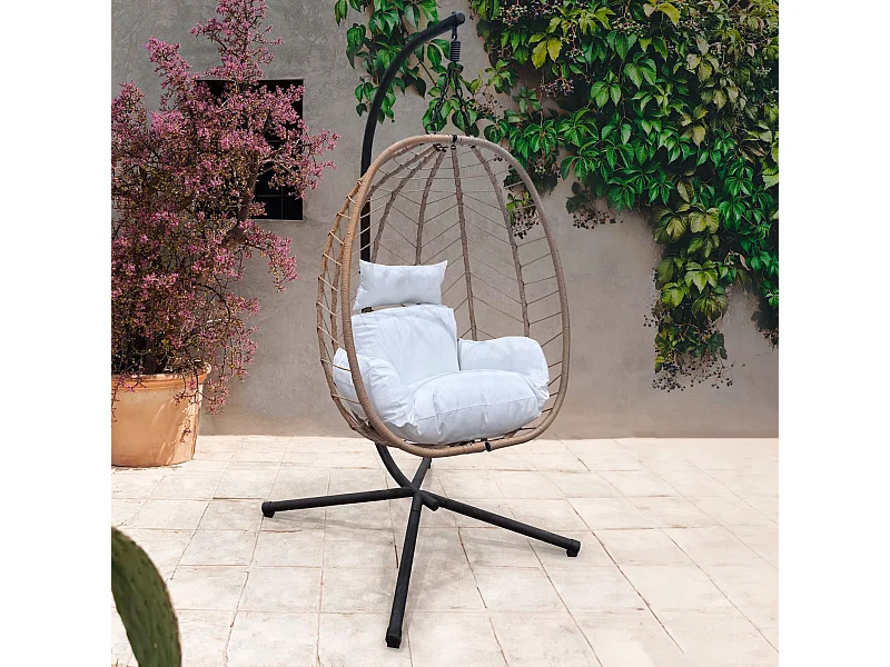 Chaise suspendue avec support pliable