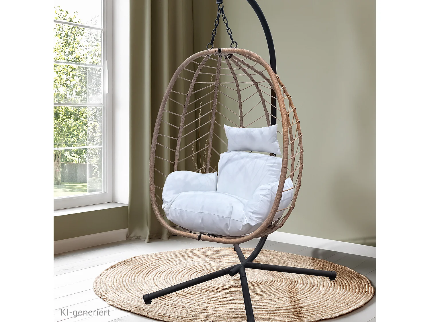 Chaise suspendue avec support pliable