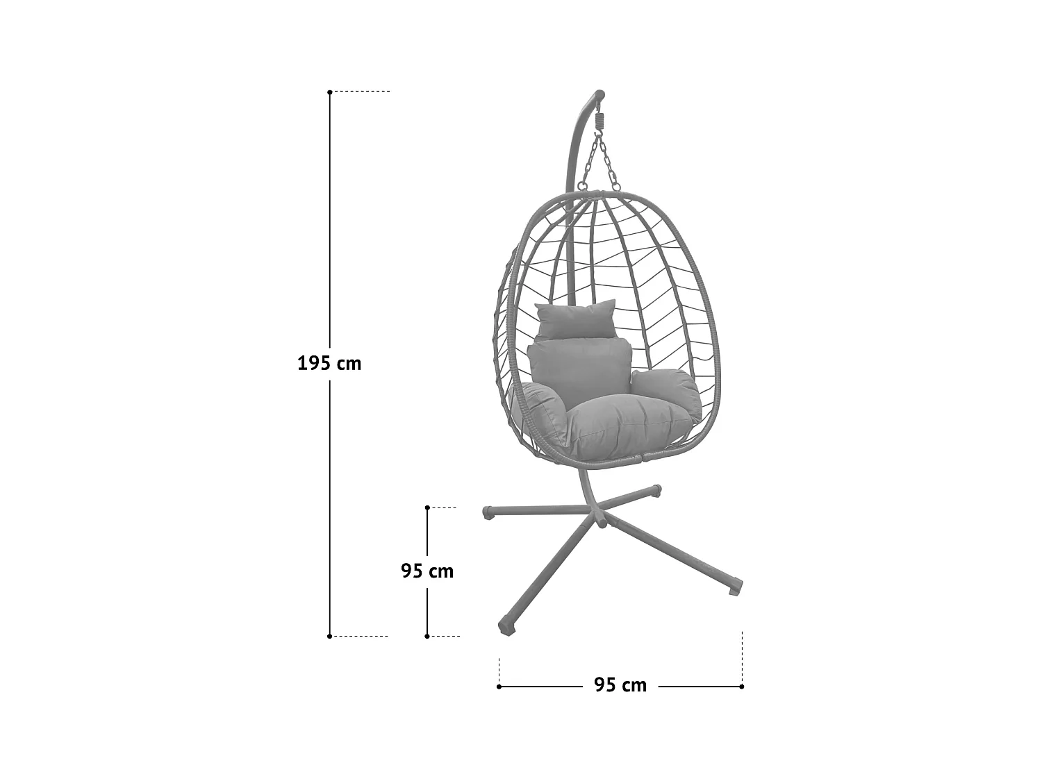 Chaise suspendue avec support pliable