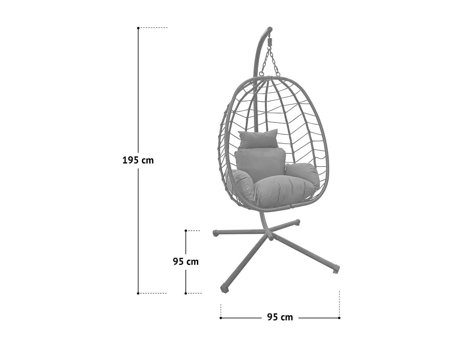 Chaise suspendue avec support pliable