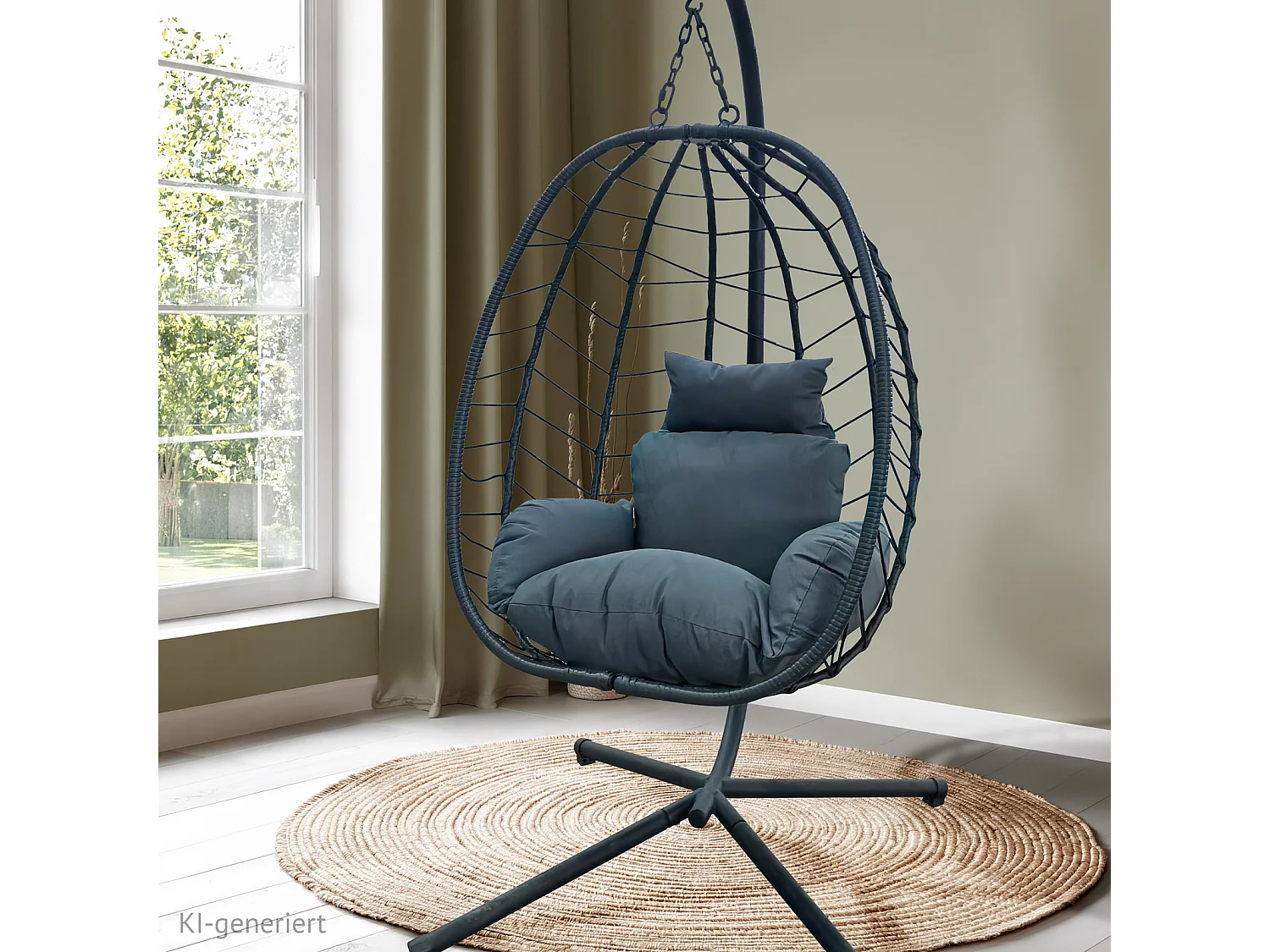 Chaise suspendue avec support pliable