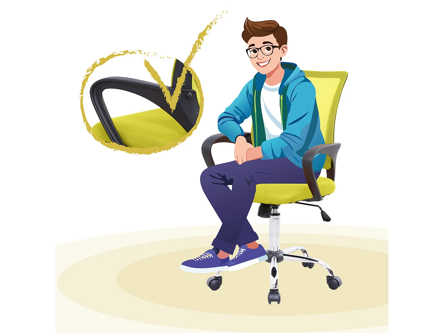 Chaise de bureau Enfants Adolescents