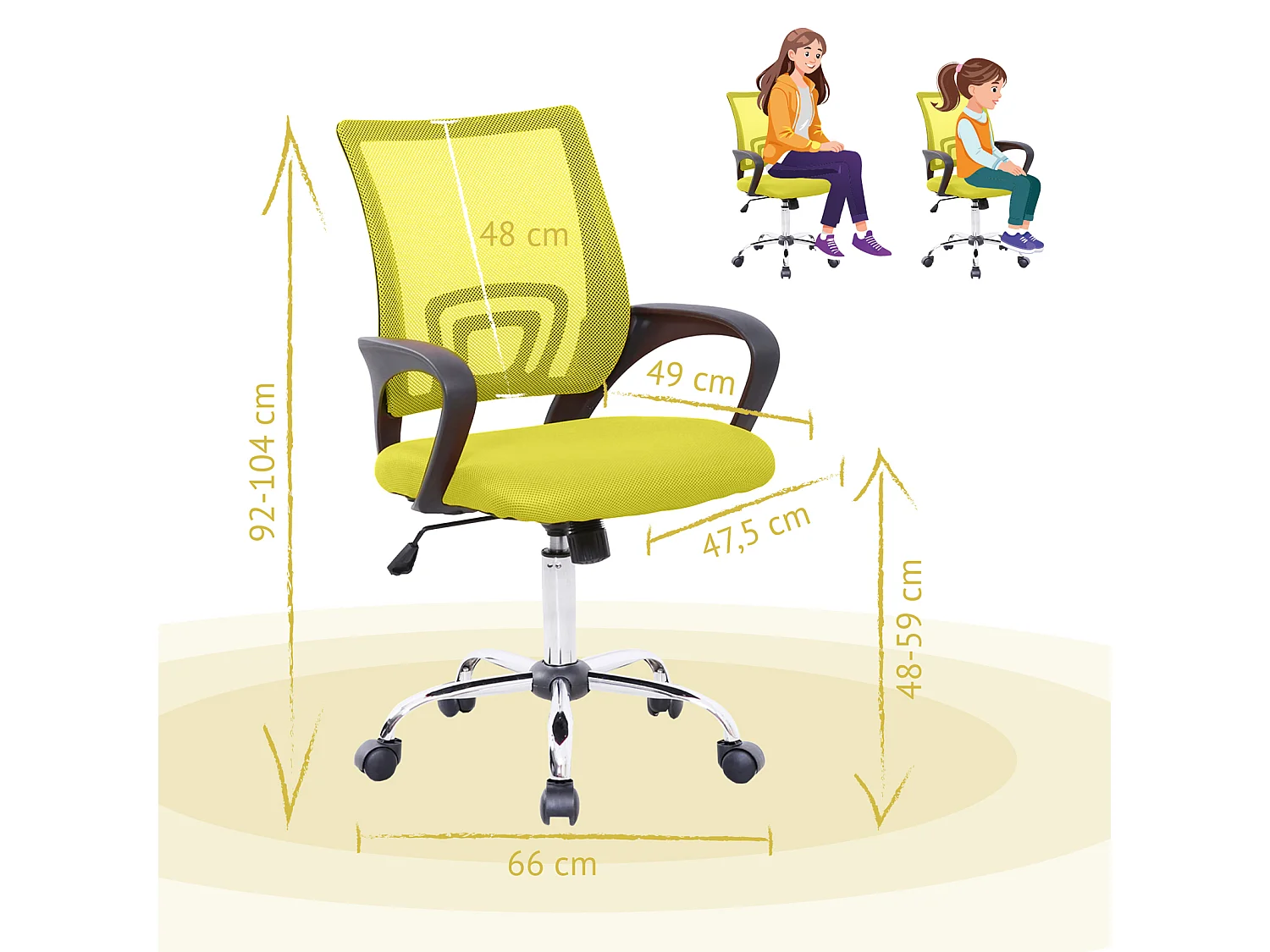 Chaise de bureau Enfants Adolescents