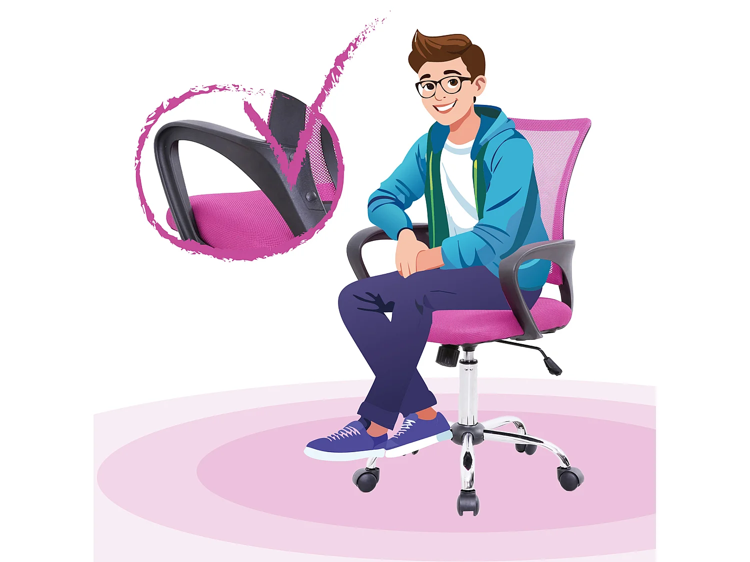 Chaise de bureau Enfants Adolescents